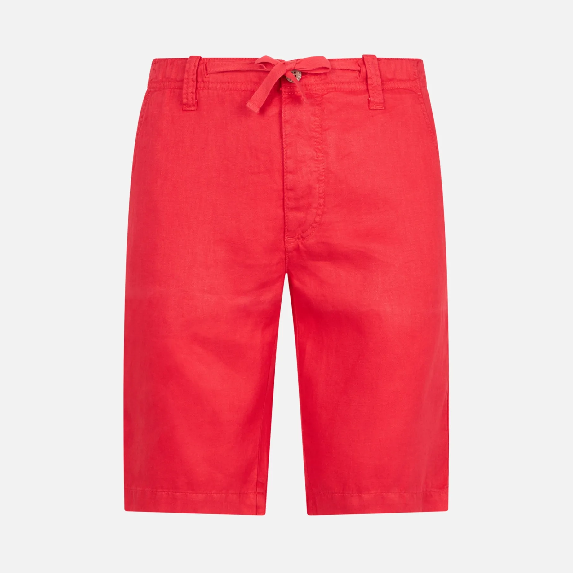 Rote Leinen-Bermuda-Shorts