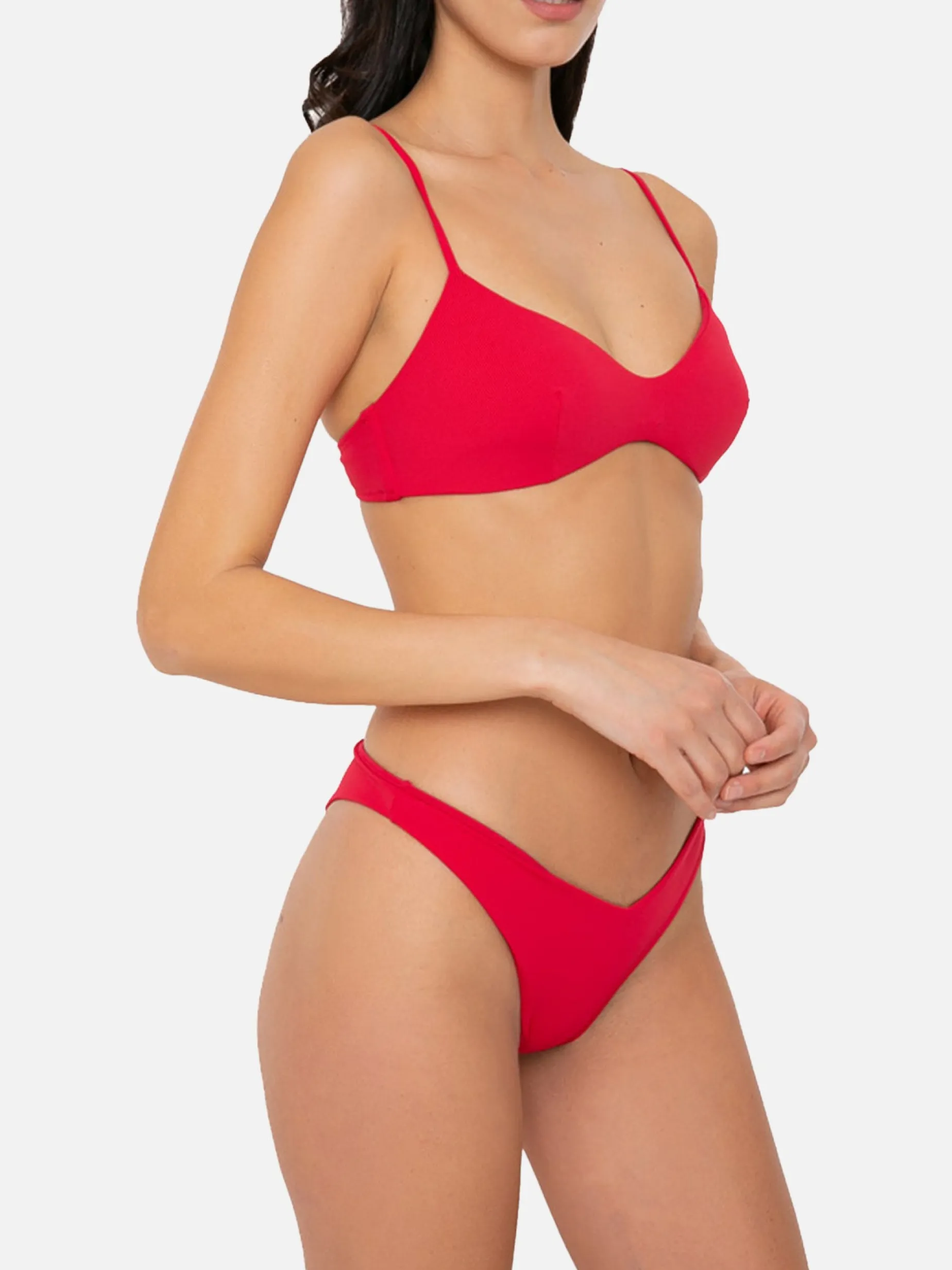 Roter Bralette-Bikini für Damen