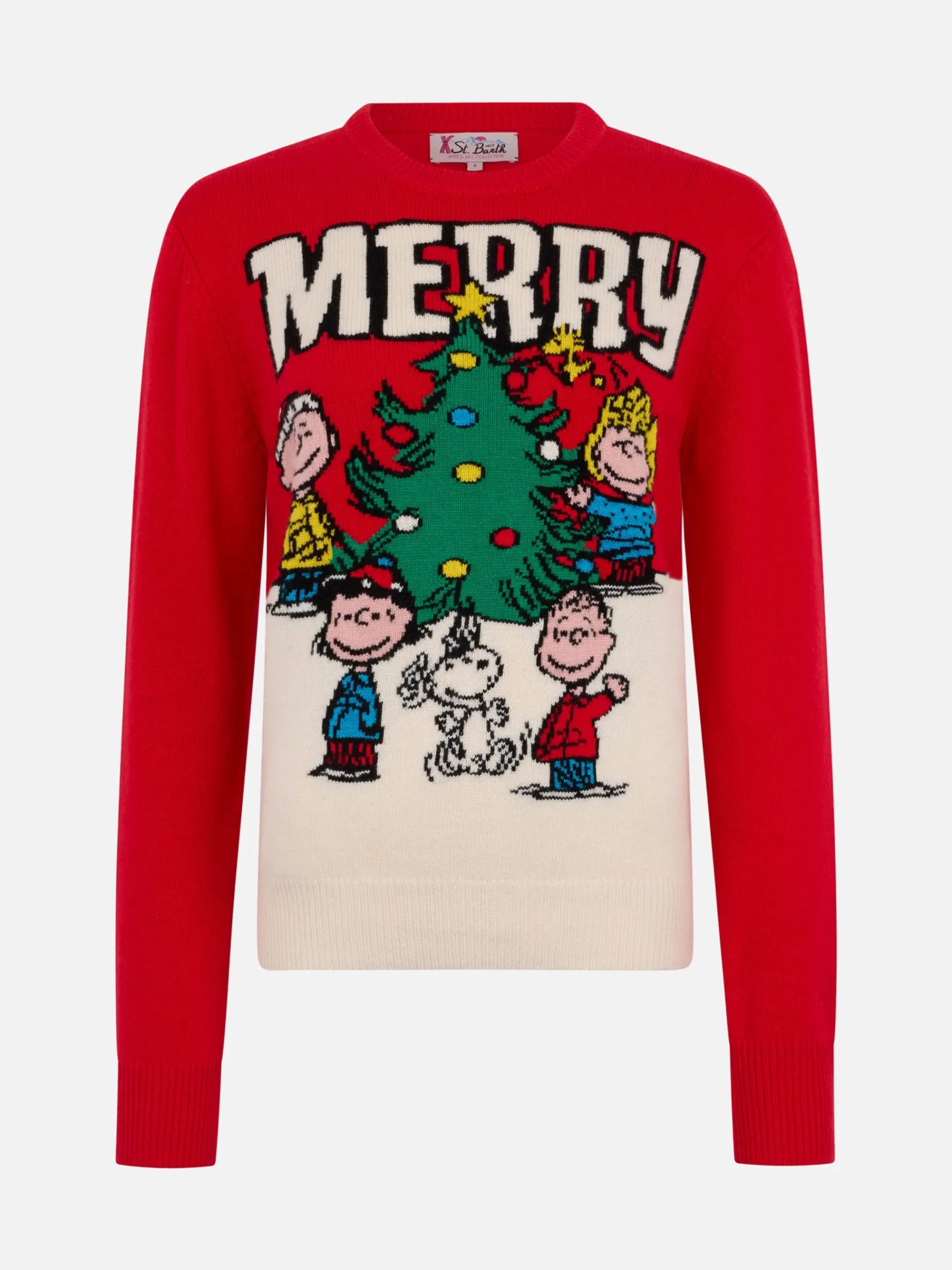 Roter Damenpullover New Queen mit fröhlichem Peanuts-Print | SNOOPY PEANUTS SPECIAL EDITION