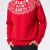 Roter Herrenpullover im norwegischen Stil