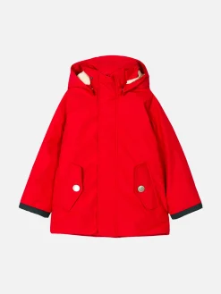 Roter Parka mit Kapuze für Jungen