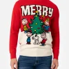 Roter Pullover für Herren Heron mit Jacquard-Print Peanuts merry | SNOOPY PEANUTS SPECIAL EDITION