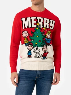 Roter Pullover für Herren Heron mit Jacquard-Print Peanuts merry | SNOOPY PEANUTS SPECIAL EDITION