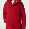 Roter Voyager-Parka für Herren mit Kapuze