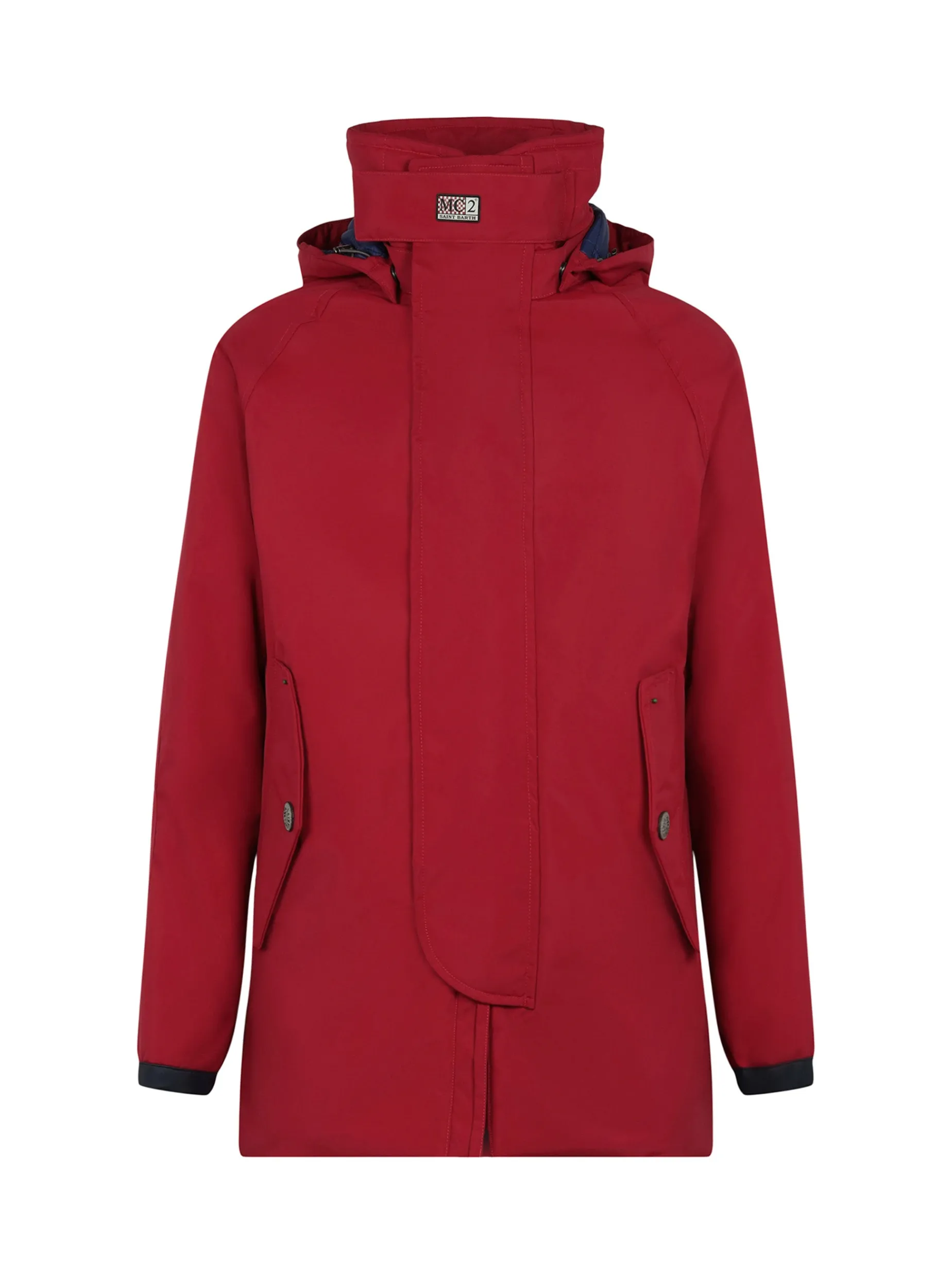 Roter Voyager-Parka für Herren mit Kapuze