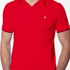 Rotes Piquet-Polo mit St. Barth-Karologo