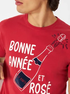 Rotes T-Shirt „Bonne Année et Rosé“.