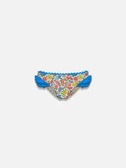 Rüschen-Badehose für Mädchen mit Blumendruck | Hergestellt aus Liberty-Stoff