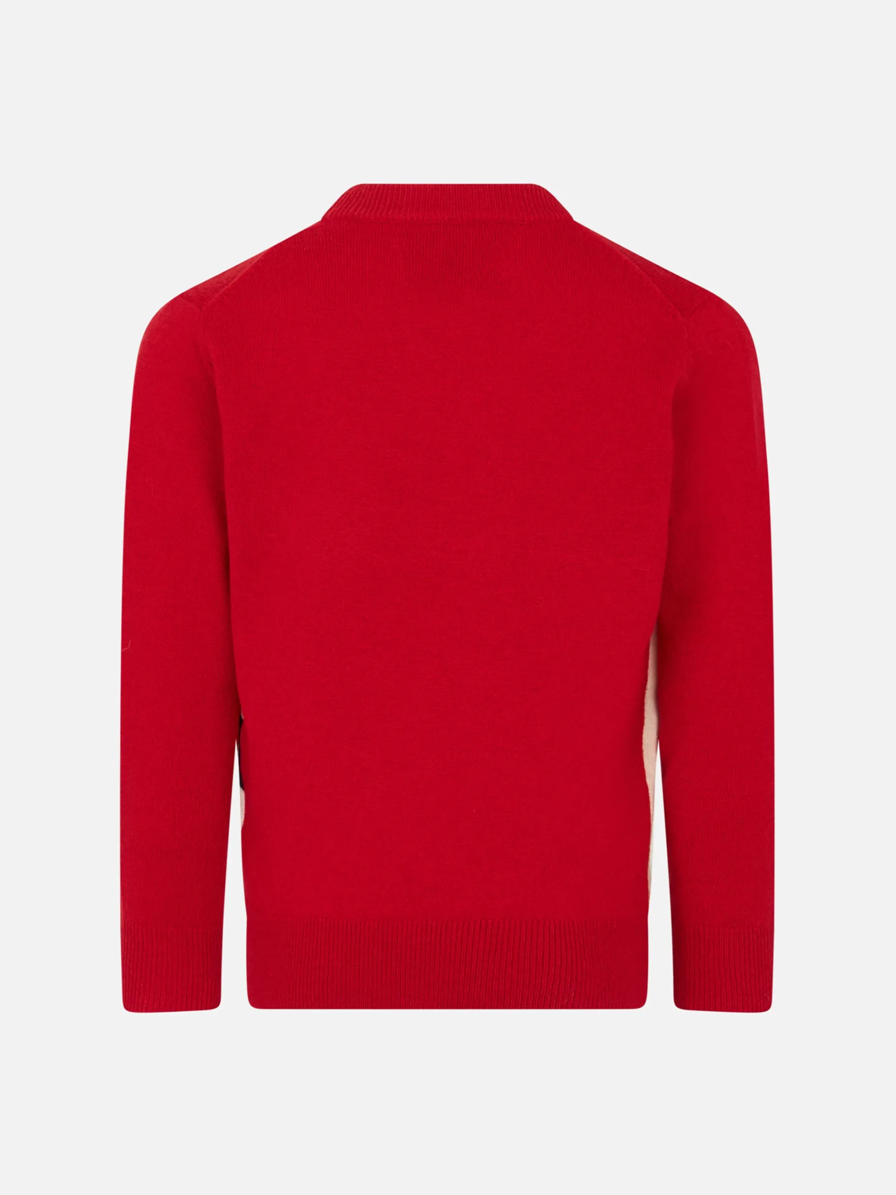 Rundhalspullover für Jungen mit Postkarten-Jacquard-Aufdruck des St. Barth Ski Club