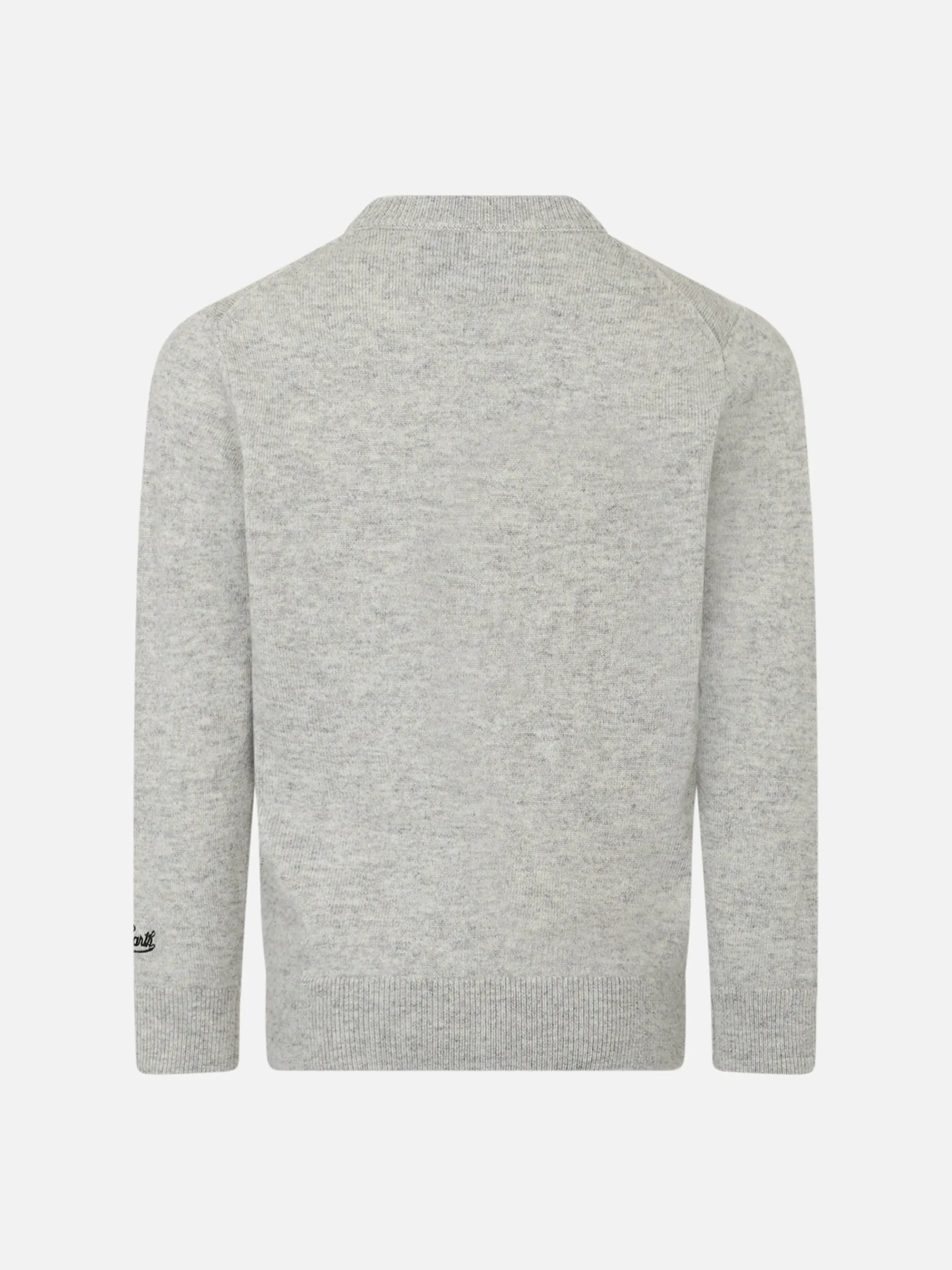 Rundhalspullover für Jungen mit „Panda saves you“-Jacquard-Aufdruck