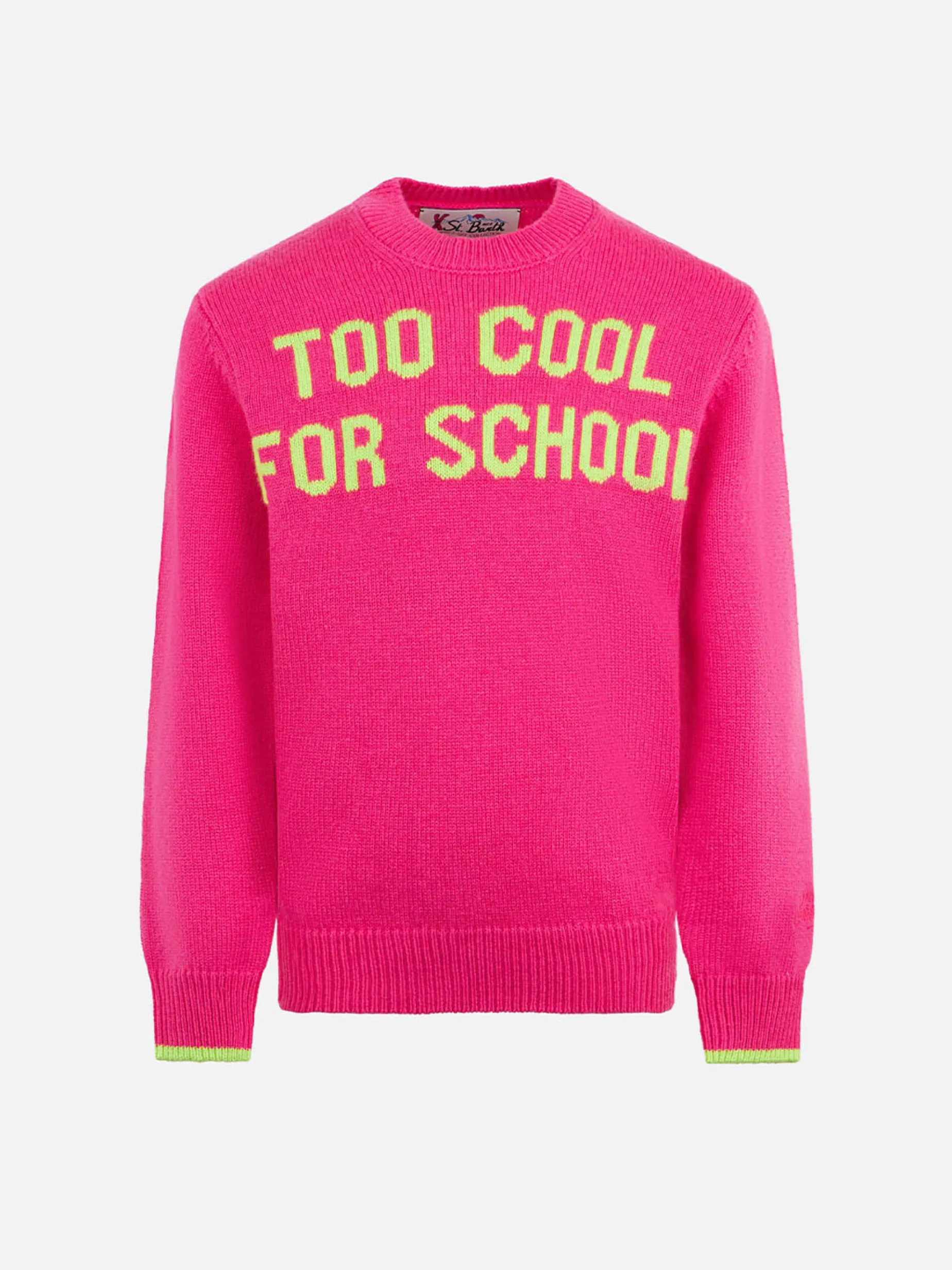 Rundhalspullover für Mädchen mit „Too Cool for School“-Aufdruck