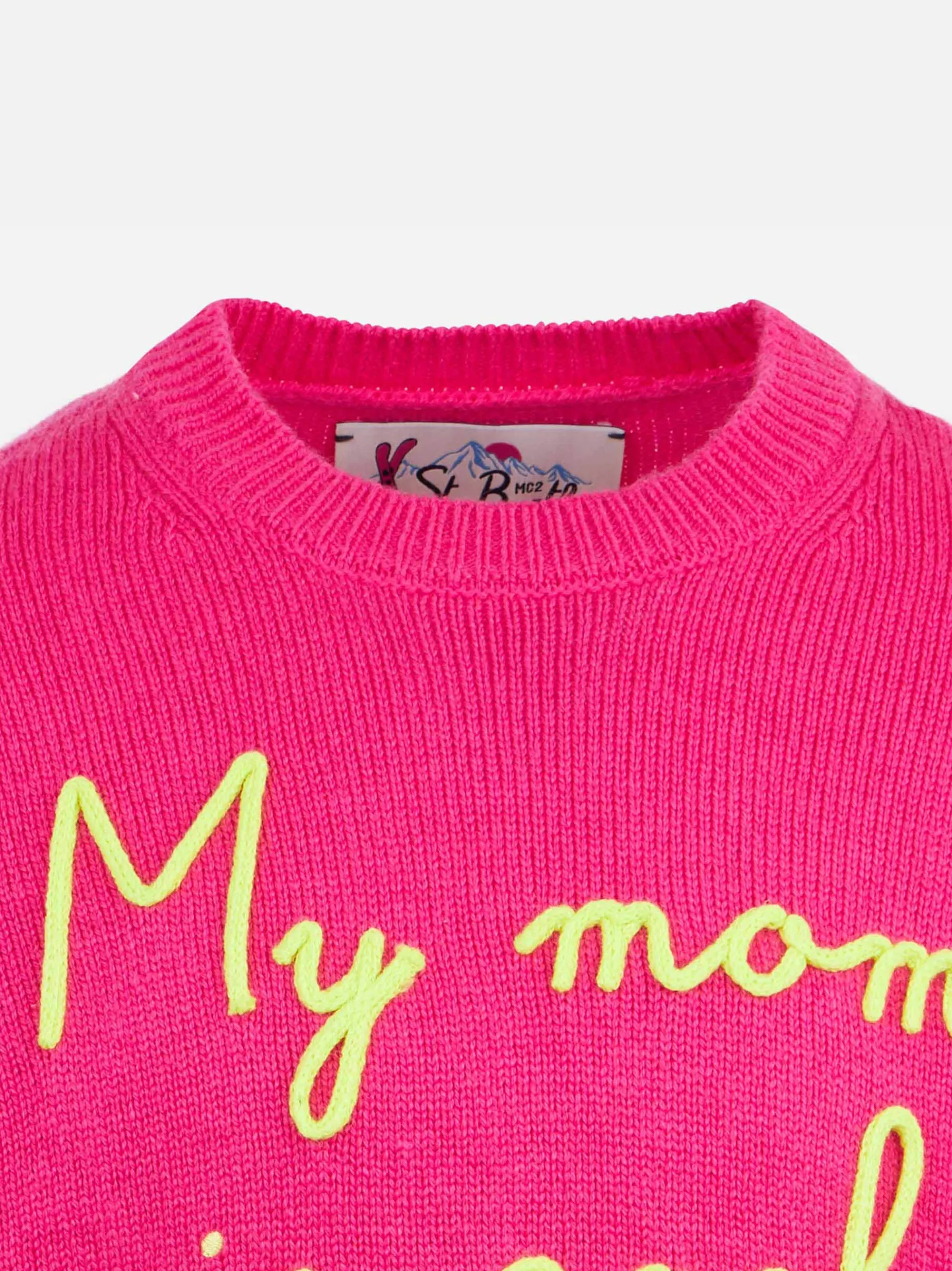 Rundhalspullover für Mädchen mit „My Mom is Cool“-Stickerei