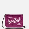 Samtstepp-Umhängetasche Parisienne Clutch aus Sherpa in Fuchsia