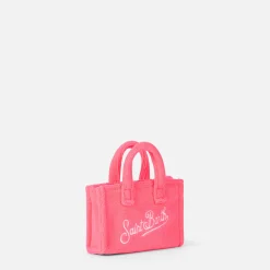 Schlüsselhalter aus Frottee in Fluo-Rosa