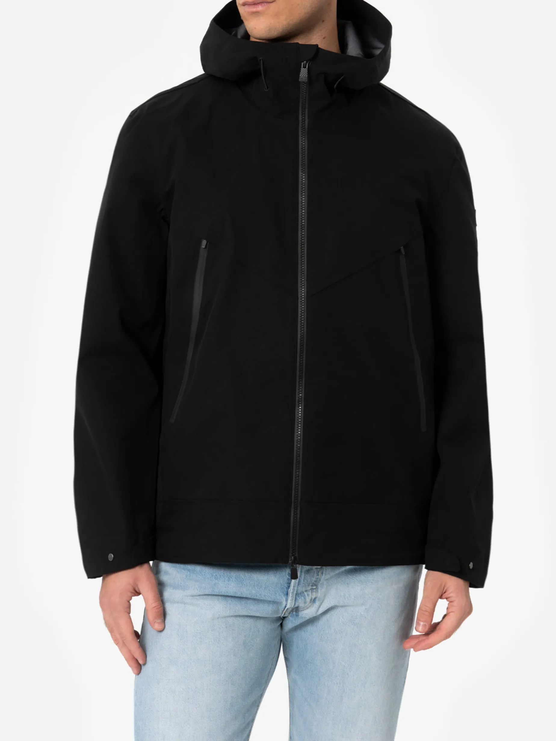 Schwarze 3-Lagen-Kapuzenjacke Parson für Herren