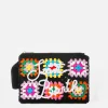 Schwarze Parisienne-Häkelclutch mit Saint-Barth-Stickerei