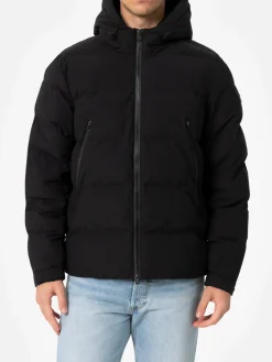 Schwarze Steppjacke mit Kapuze für Herren von Maier