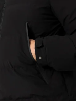 Schwarze Steppjacke mit Kapuze für Herren von Maier