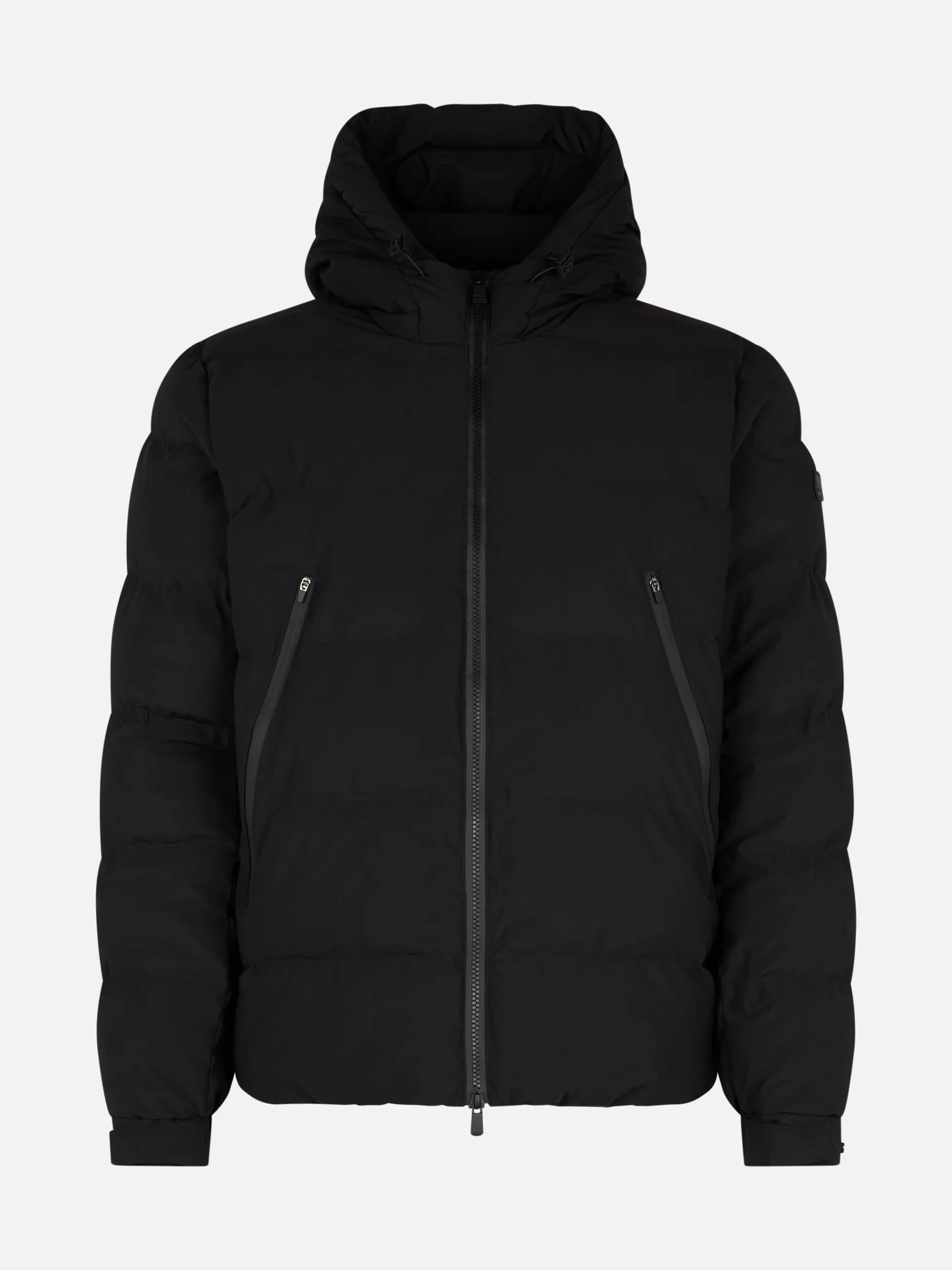 Schwarze Steppjacke mit Kapuze für Herren von Maier