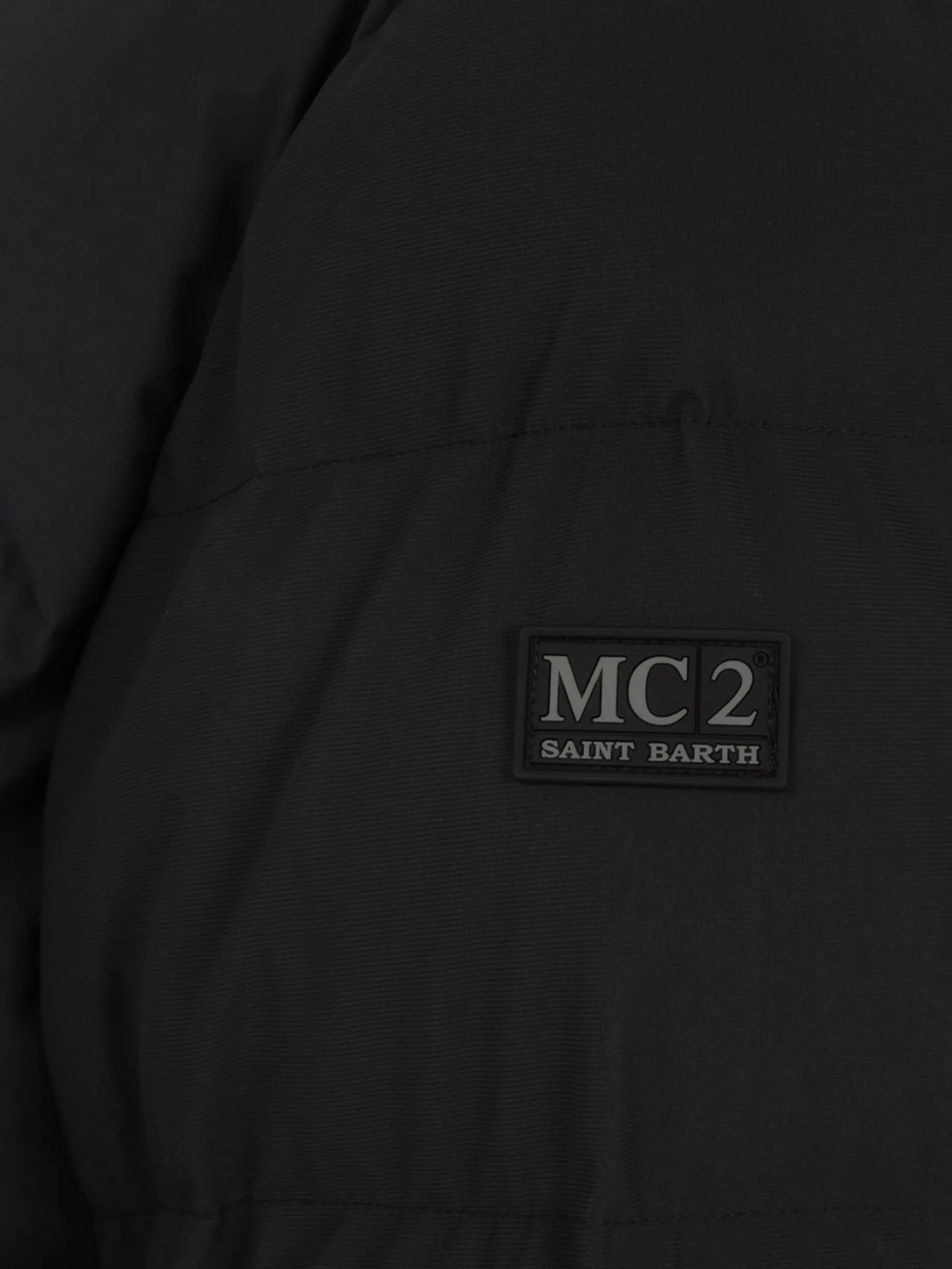 Schwarze Steppjacke mit Kapuze für Herren von Maier