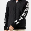 Schwarze wattierte Herrenjacke