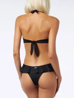 Schwarzer Bandeau-Bikini für Damen