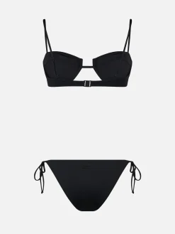 Schwarzer Bügel-Bralette-Bikini für Damen Salina Virgo