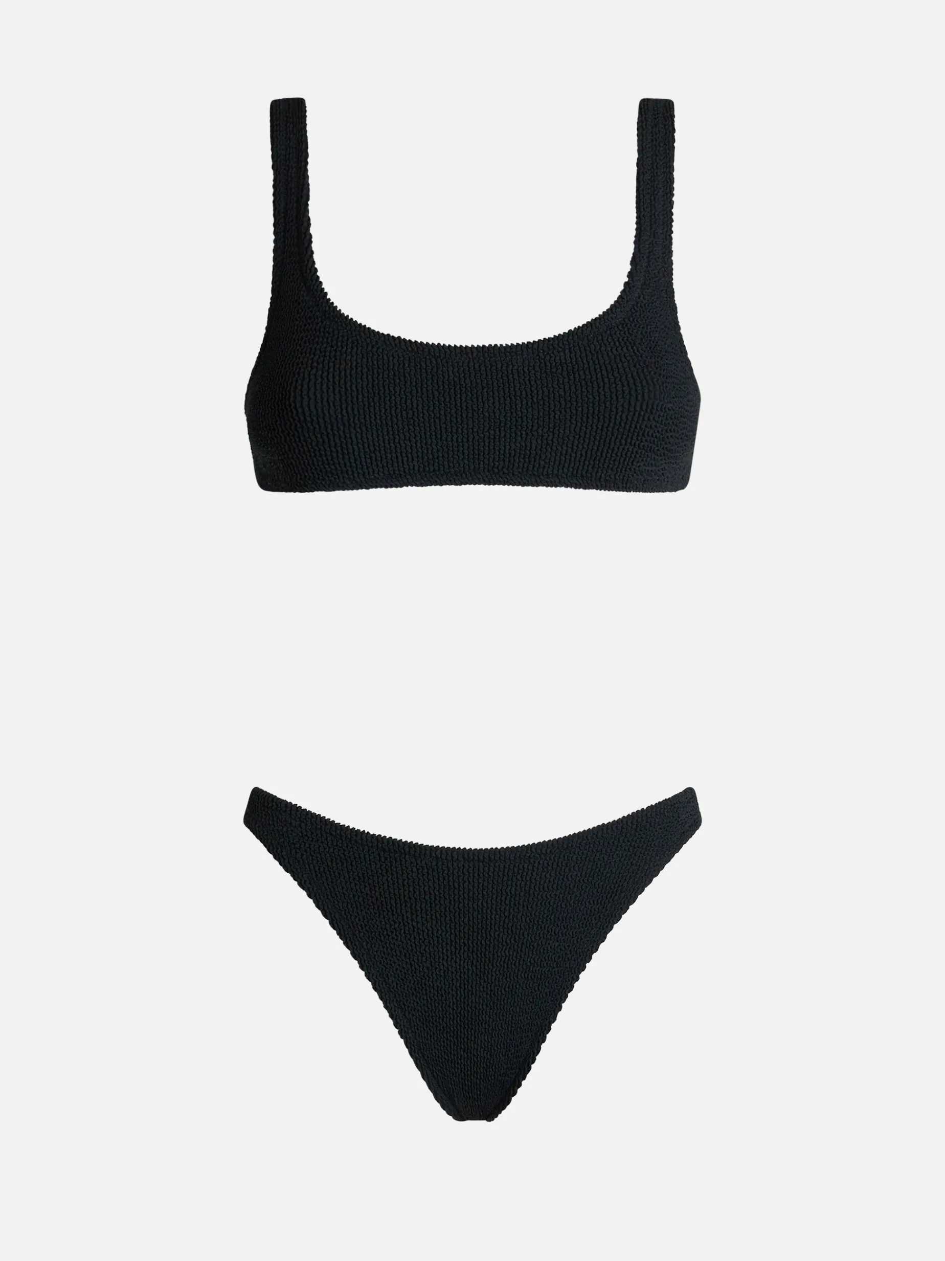 Schwarzer klassischer Crinkle-Bralette-Bikini für Damen Naima Elise
