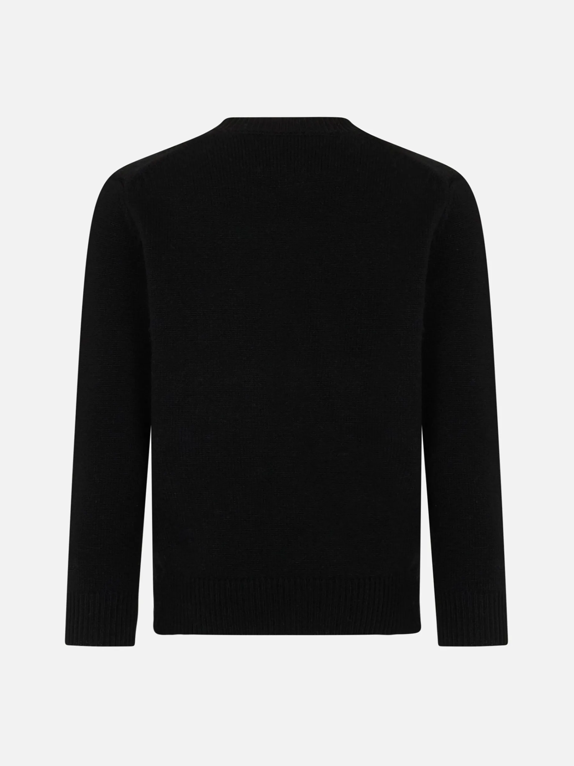 Schwarzer Mädchenpullover mit Rundhalsausschnitt und Splendida Splendente-Strassaufdruck | NIKI DJ SONDEREDITION
