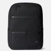 Schwarzer Nylon-Rucksack mit Reißverschlusstaschen