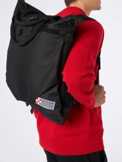Schwarzer Rucksack Helmut aus technischem Stoff