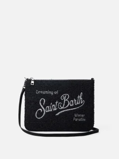 Schwarzes, beiges Parisienne-Täschchen mit Kette