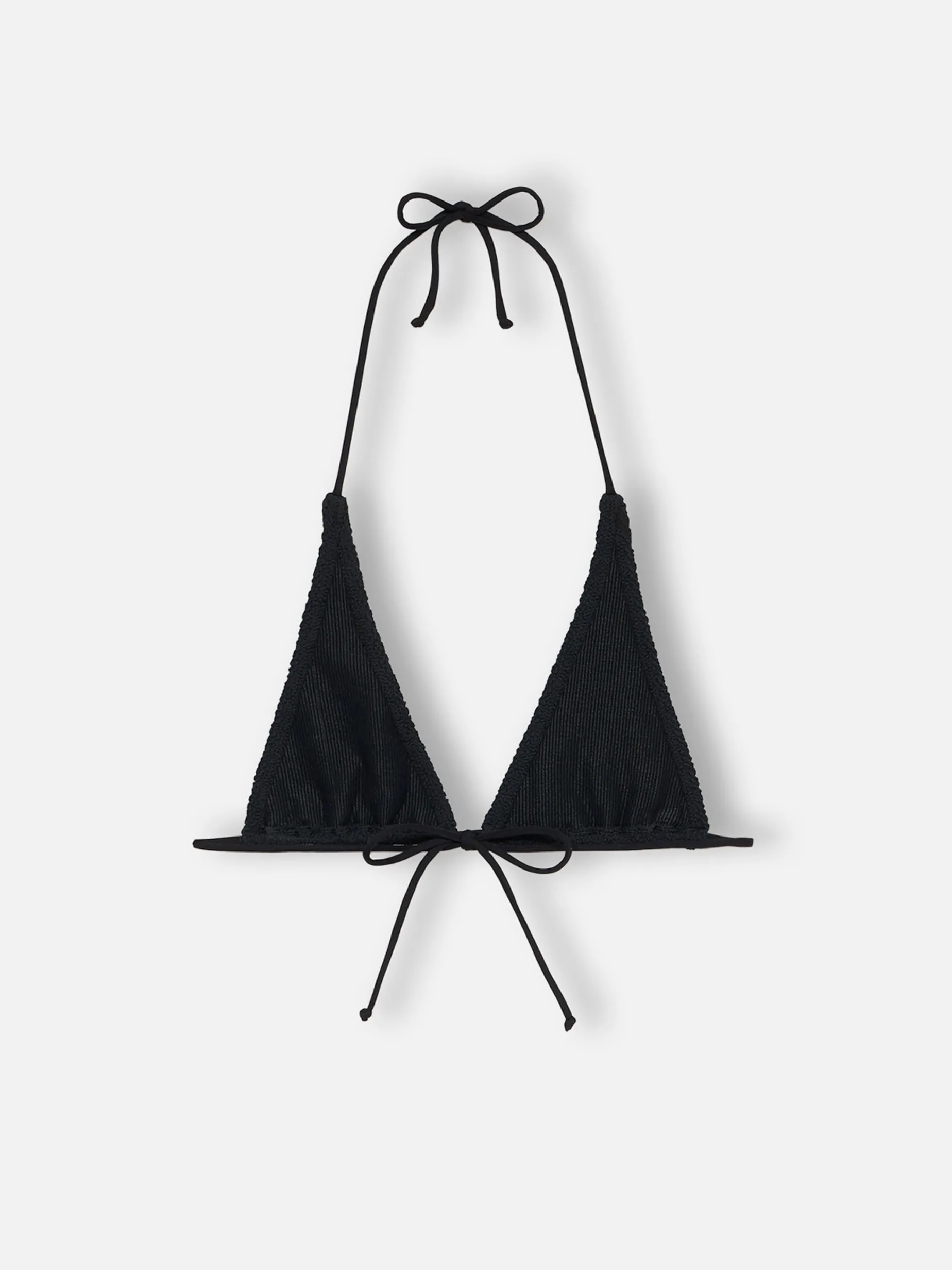 Schwarzes Crinkle-Triangel-Top für Damen Guiana