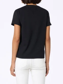 Schwarzes Damen-T-Shirt Emilie aus schwerer Baumwolle mit Vacanze Vip-Stickerei | VIP CLUB CORTINA SONDEREDITION