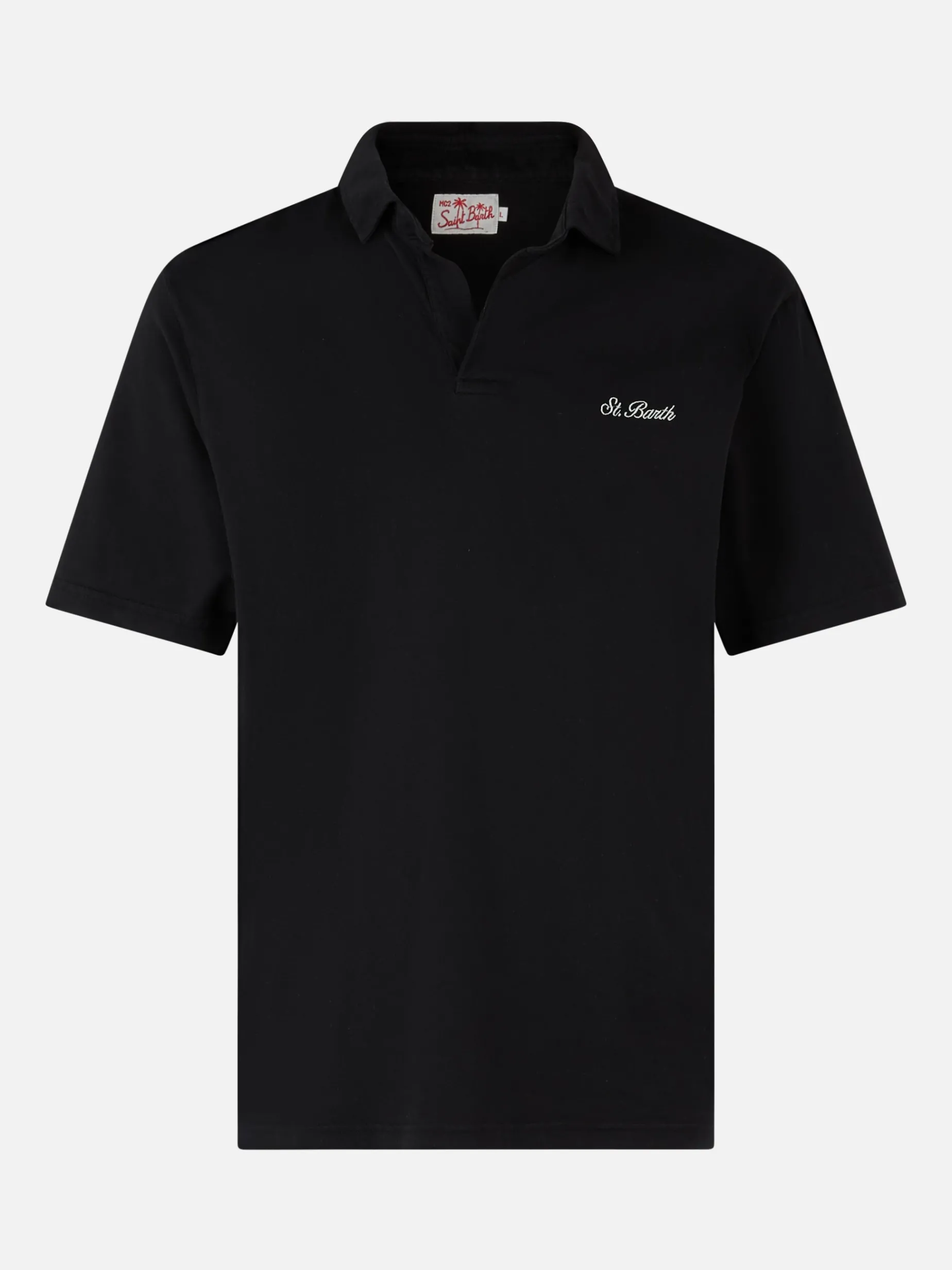 Schwarzes Poloshirt aus Baumwolljersey für Herren Brighton