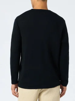 Schwarzes T-Shirt aus gekämmter Kaschmirwolle für Herren von Scott