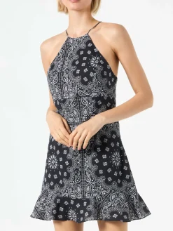 Schwarzes Unterkleid mit Bandanna-Print, Avrill