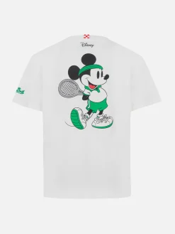 Schweres Baumwoll-T-Shirt Cameron für Jungen mit Mickey-Aufdruck auf der Rückseite und Tennisteam-Stickerei auf der Vorderseite | DISNEY SPECIAL EDITION