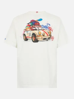 Schweres Baumwoll-T-Shirt für Herren von Arnott mit Cryptopuppets-Entenauto | CRYPTOPUPPETS SPECIAL EDITION
