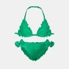 Smaragdgrüner Triangel-Bikini für Mädchen