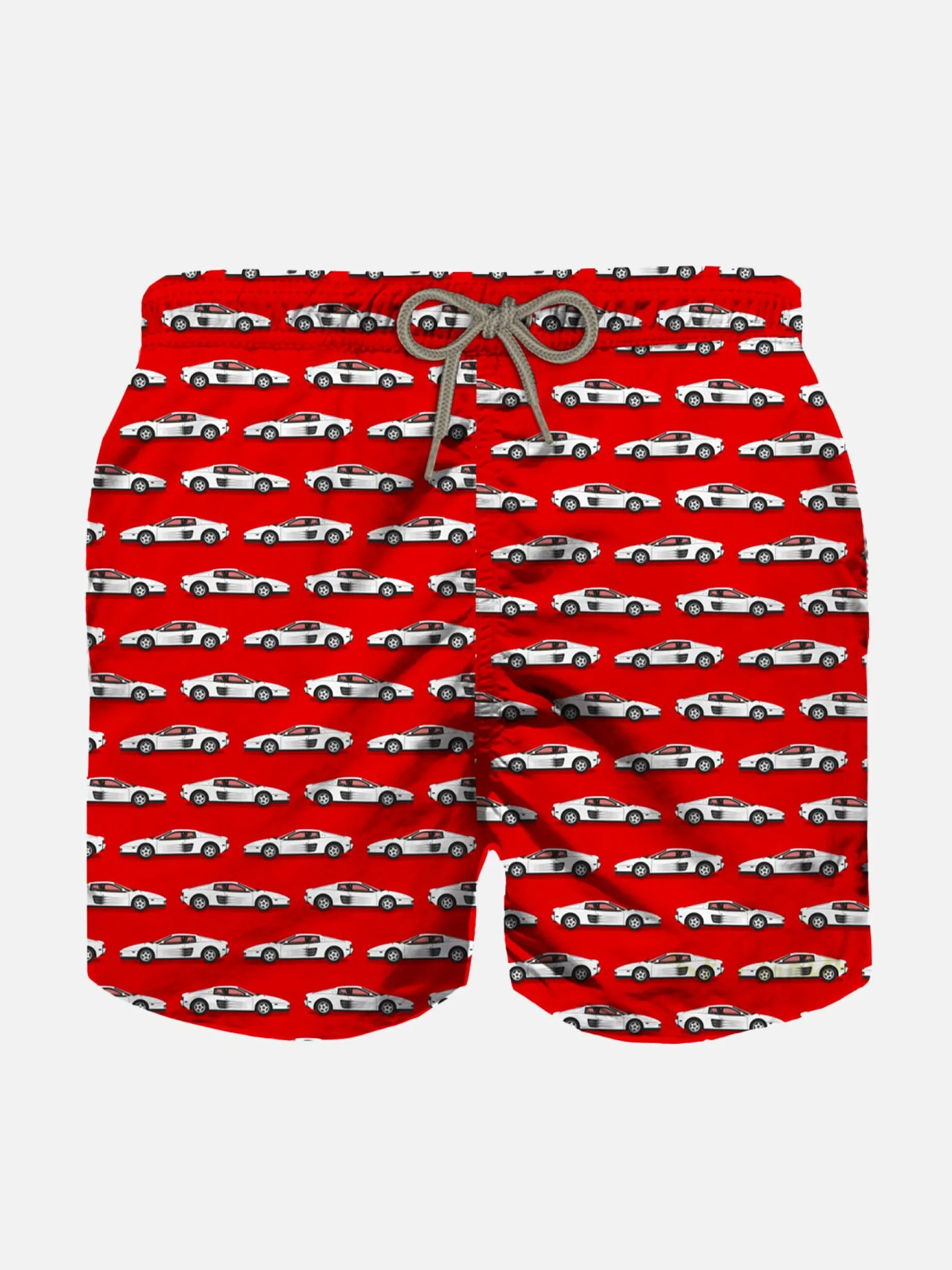 Sportliche Jungen-Badeshorts aus leichtem Stoff mit Auto-Print