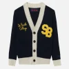 Strickjacke für Jungen mit Aufnäher und Stickerei des St. Barth College