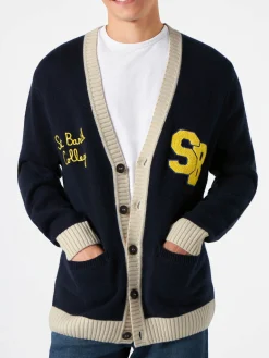 Strickjacke mit Aufnäher und St. Barth College-Stickerei