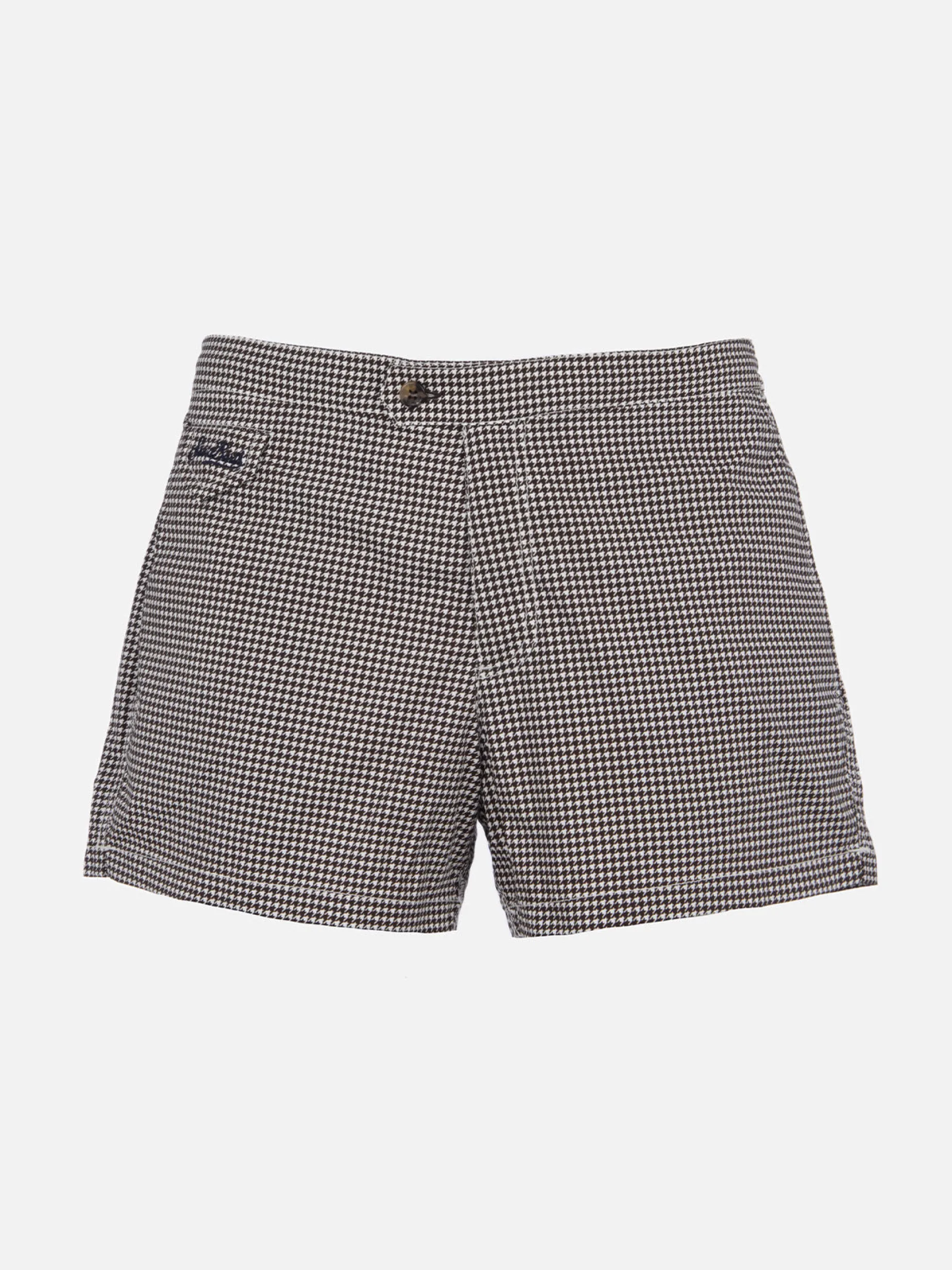 Tailliert geschnittene Herren-Badeshorts Harrys mit Pied-de-Poule-Aufdruck