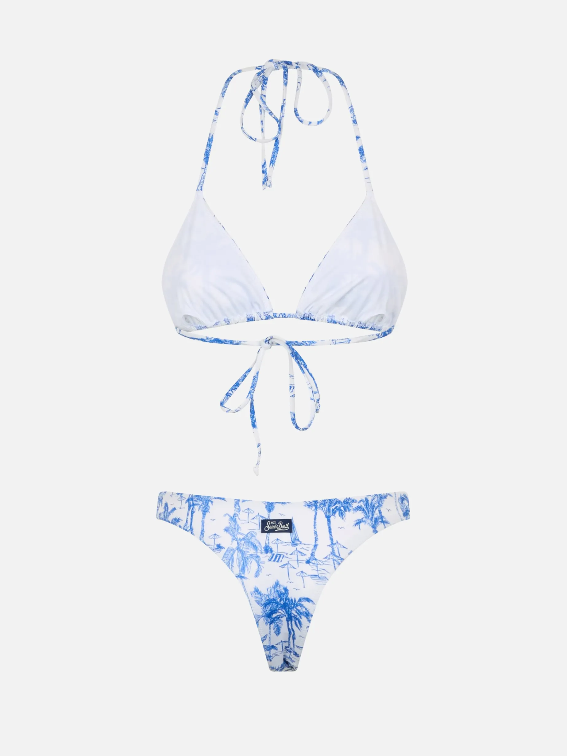 Toile de Jouy-Triangel-Bikini für Damen Leah Naomi