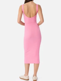 Trägerkleid Jennifer aus geripptem Baumwolljersey in Rosa für Damen