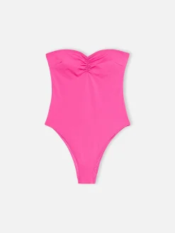 Trägerloser Badeanzug Soleil für Damen in Fuchsie