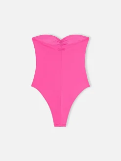 Trägerloser Badeanzug Soleil für Damen in Fuchsie