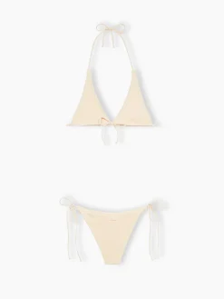Triangel-Bikini in Crinkle-Optik für Damen, cremefarben, Guiana Marielle