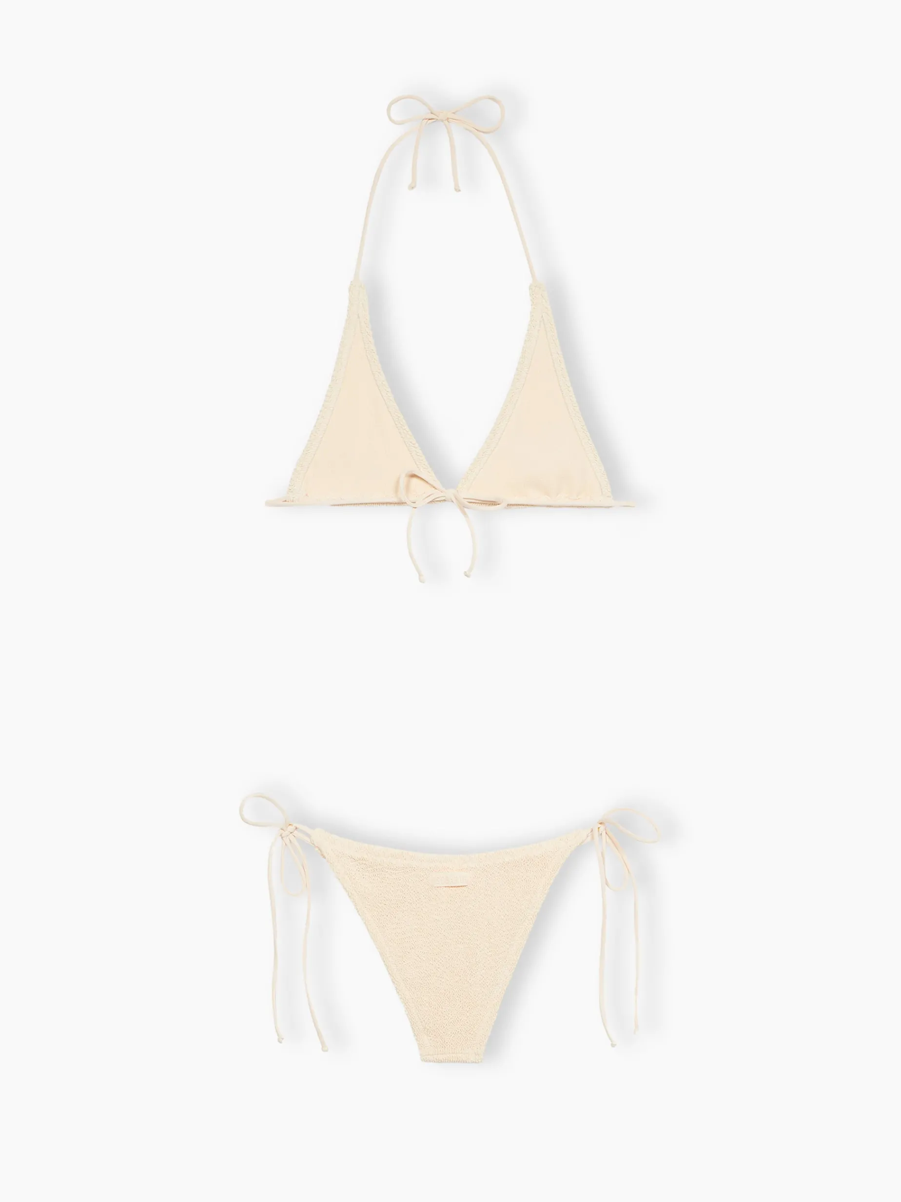 Triangel-Bikini in Crinkle-Optik für Damen, cremefarben, Guiana Marielle